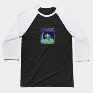 Glowing in the moss // spot illustration // blue background jars with lightning fireflies bugs quirky whimsical and bioluminescence lampyridae beetles Baseball T-Shirt